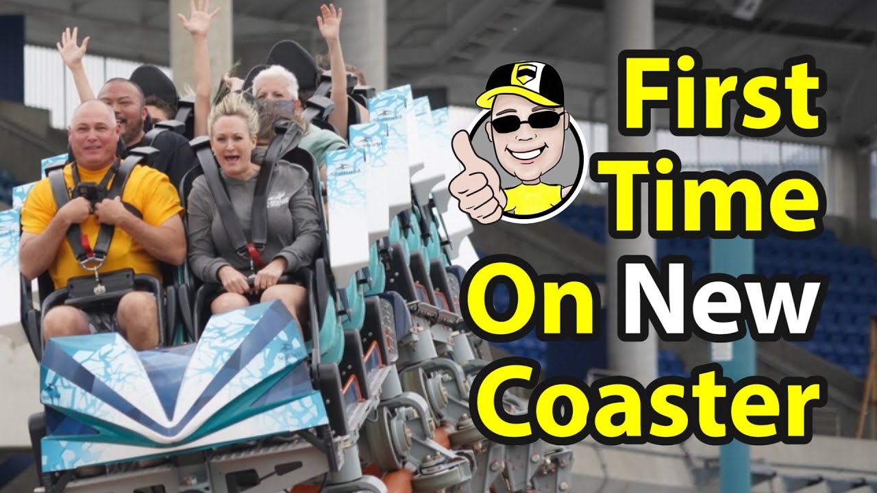 Opening Day! Ice Breaker Roller Coaster Review Sea World's Newest