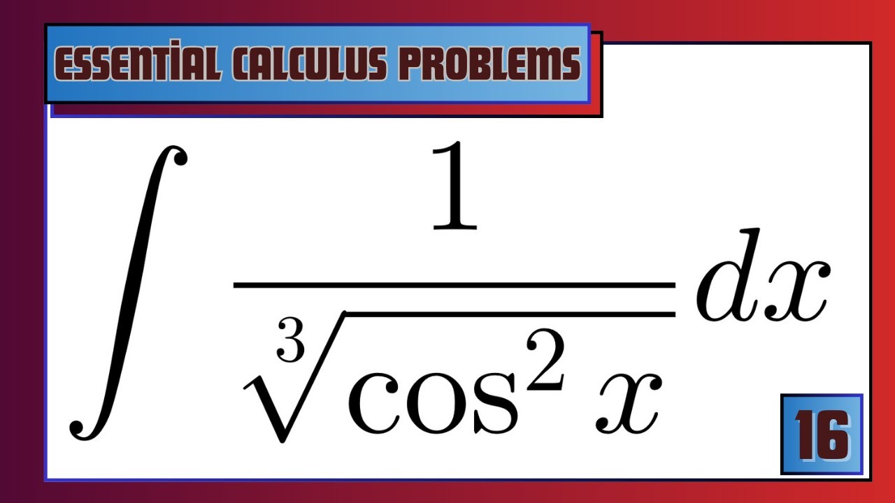 🎯 ∫sin(x)/∛(cos²x) dx — Substitution Method | North Campus
