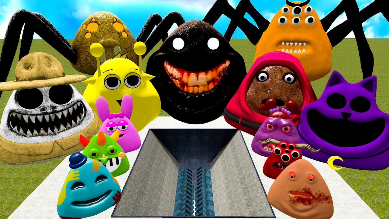 🚧SPARTAN KICKING POU BOU FAMILY FROM BOU'S REVENGE Of POU SPRUNKI in SHREDDER Garry's Mod!