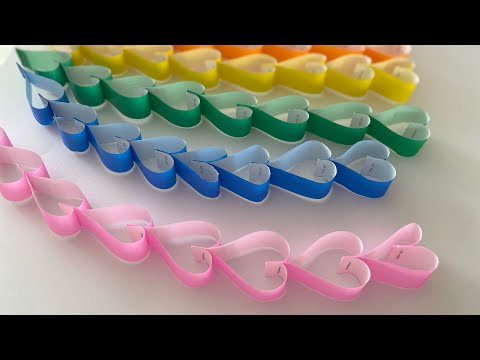 【折り紙】1枚で可愛いハートの飾り 七夕やお誕生日、バレンタインにも！ DIY / How to make a heart ring ornament with origami. Valentine