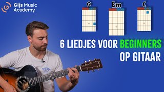 Gitaar Akkoorden Liedjes voor Beginners - 6 Eenvoudige Nummers met Em, G, C, Am & D7 Akkoorden