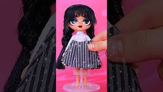 Wednesday Transformation! DIYs for Dolls #shorts