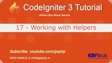 17 - Working with Helpers | CodeIgniter 3 Tutorial