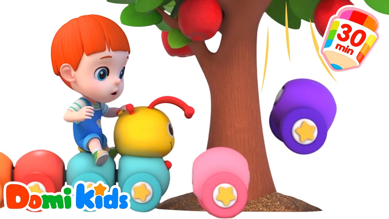 咦？多米怎麽坐上了毛毛蟲小火車？！🐛還遇見了搗蛋鬼🐒 | 寶貝多米數字啓蒙認知