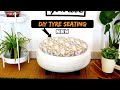Diy tyre seating with storage  car tyre seat for home          