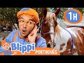 Blippi Brinca com Cavalos na Fazenda! | 1 HORA DO BLIPPI! | Desenhos Animados Infantis em Português
