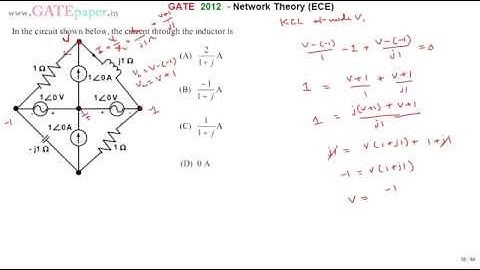 GATE 2012 ECE Find the current flowing through inductor of the circuit shown