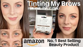 TINTING MY BROWS FOR THE FIRST TIME AT 40 | How to use Eylure Dybrow Dye | Amazon Beauty best seller