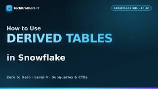 Derived Tables in Snowflake | Subquery in the FROM Clause | Snowflake SQL #42