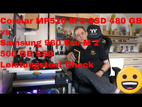 Corsiar MP510 M 2 SSD 480 GB vs Samsung 960 Evo M 2 500 GB SSD Leistungstest Check