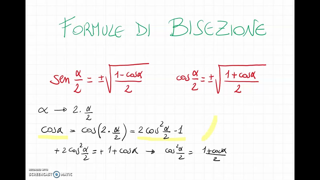 Goniometria 33 - Formule di bisezione