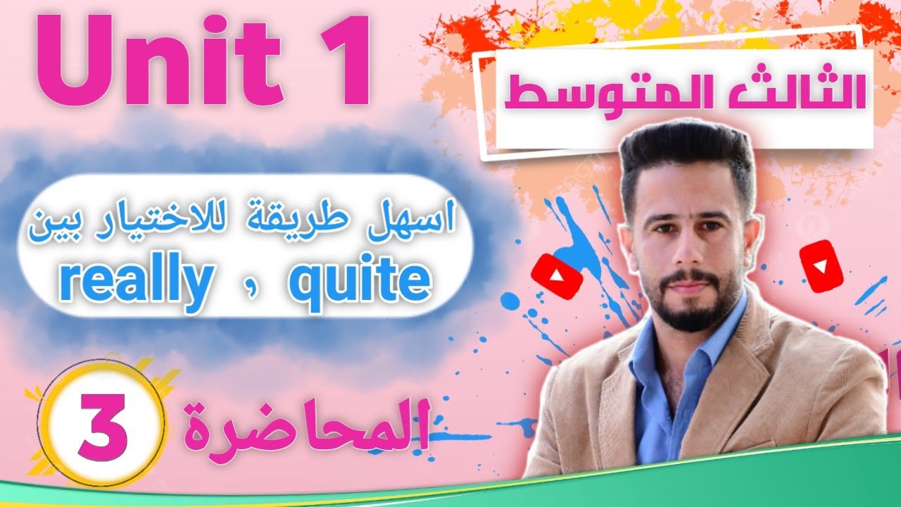 انكليزي ثالث متوسط اليونت 1 / الدرس 3 / أسهل طريقة للاختيار really ، quite