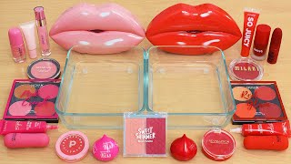 Mixing Pink And Red Makeup And Eyeshadow Into Slime Asmr