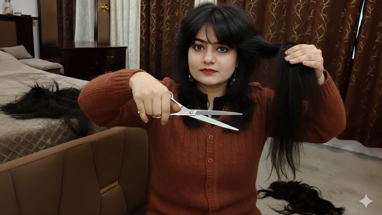“Self Hair Cutting at Home ✂️ First Time Experiment!”