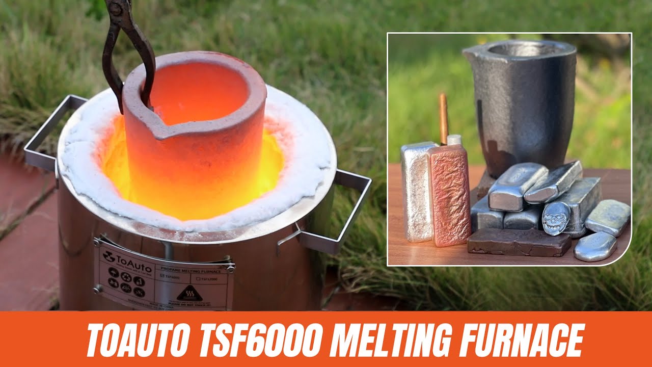 TOAUTO Stainless Steel 6KG Propane Melting Furnace TSF6000 Foundry Home  Kiln Kit 2700℉ for Scrap Metal Recycle Gold Silver Copper Aluminum Melting