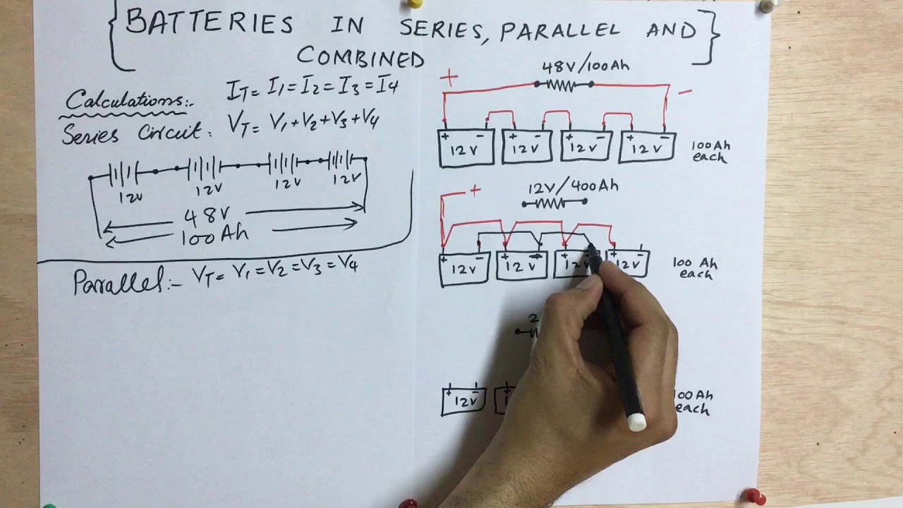 Batteries in series parallel combined (URDU/HINDI) YouTube