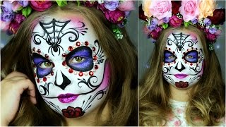 halloween painting skull makeup sugar face