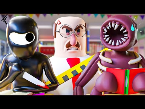 FIGURE & RUSH at SCHOOL! Doors Floor 2 Animation