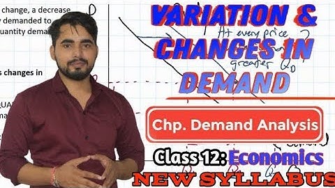Variation of demand & Changes in demand | Chapter - 3 (A) Demand Analysis | Micro Economics |