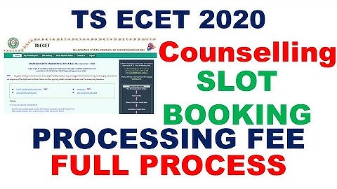 TS ECET 2020 Counselling process| Slot booking | processing fee| EDUTalks
