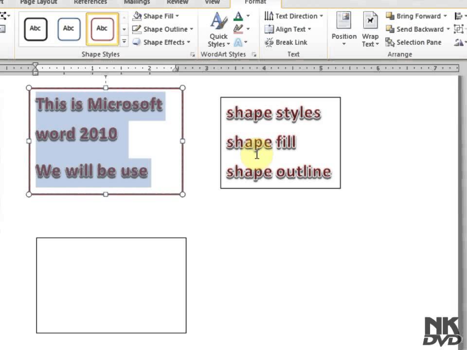 Lesson 58 Insert Text Box Part 3 Microsoft Office Word 2007 2010 Free ...