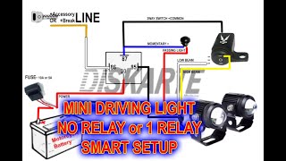 Mini Driving Light Version 1 2 3 | EASY SETUP FOR 1 RELAY or NO RELAY