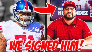 LET'S GO! Will Hernandez SIGNS with the Arizona Cardinals!