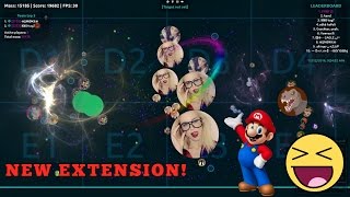 Agar.io BEST Moments!//Double Splits,PopSplits,Pre-Splits On Ogario V3 New Extension