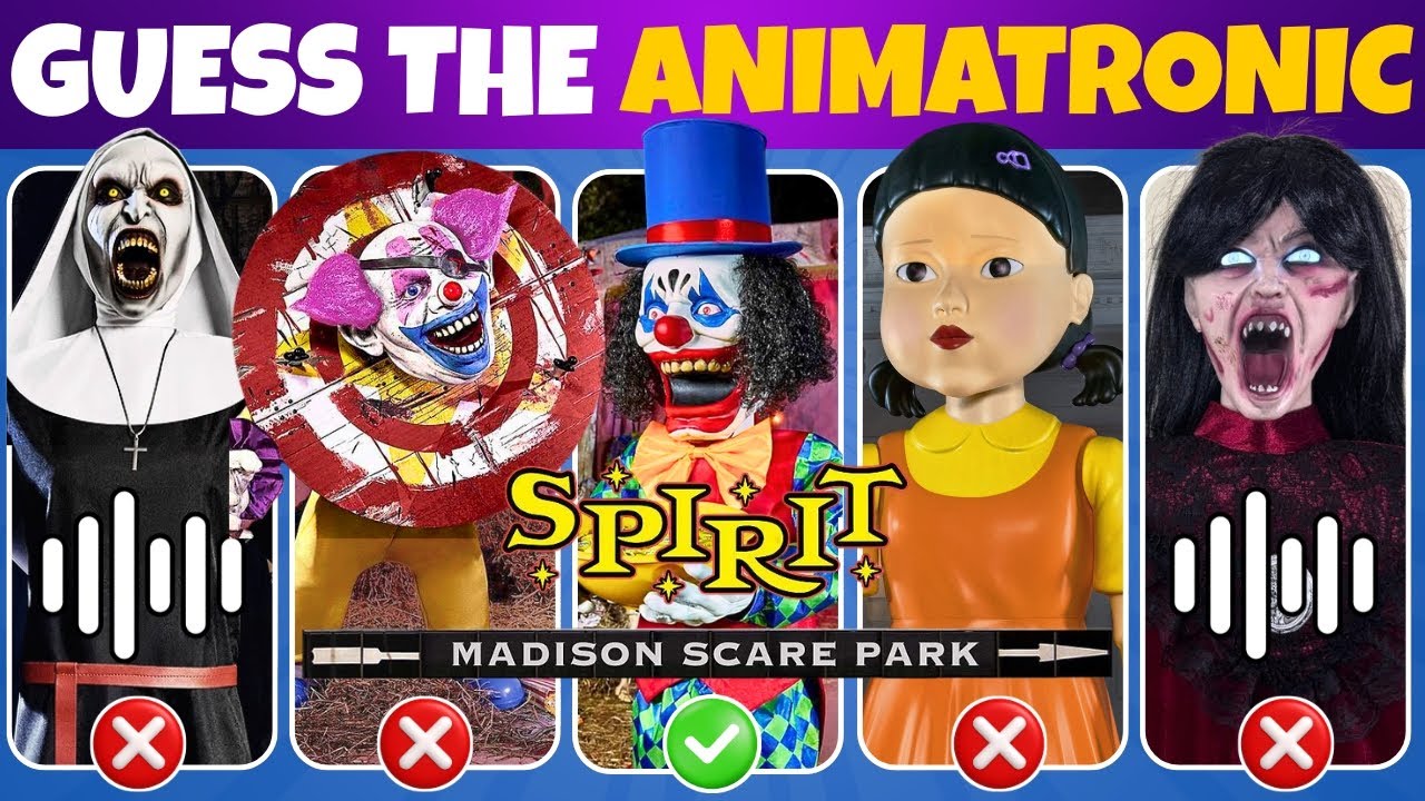 Spirit Halloween 2025 ISE Madison Scare Park Animatronics 👻 Угадай тень и голос | Уровень HARD!