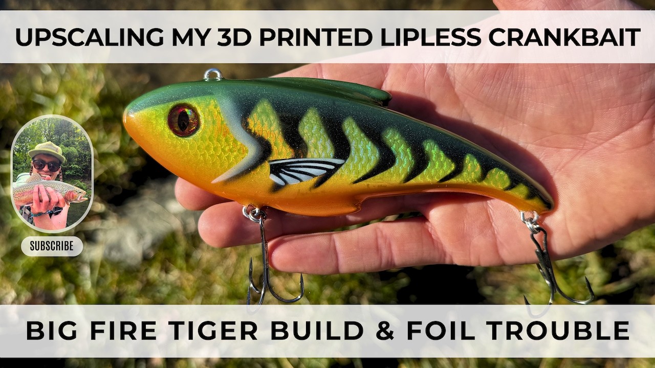Upscaling My 3D Printed Lipless Crankbait | Big Fire Tiger Build & Foil Trouble