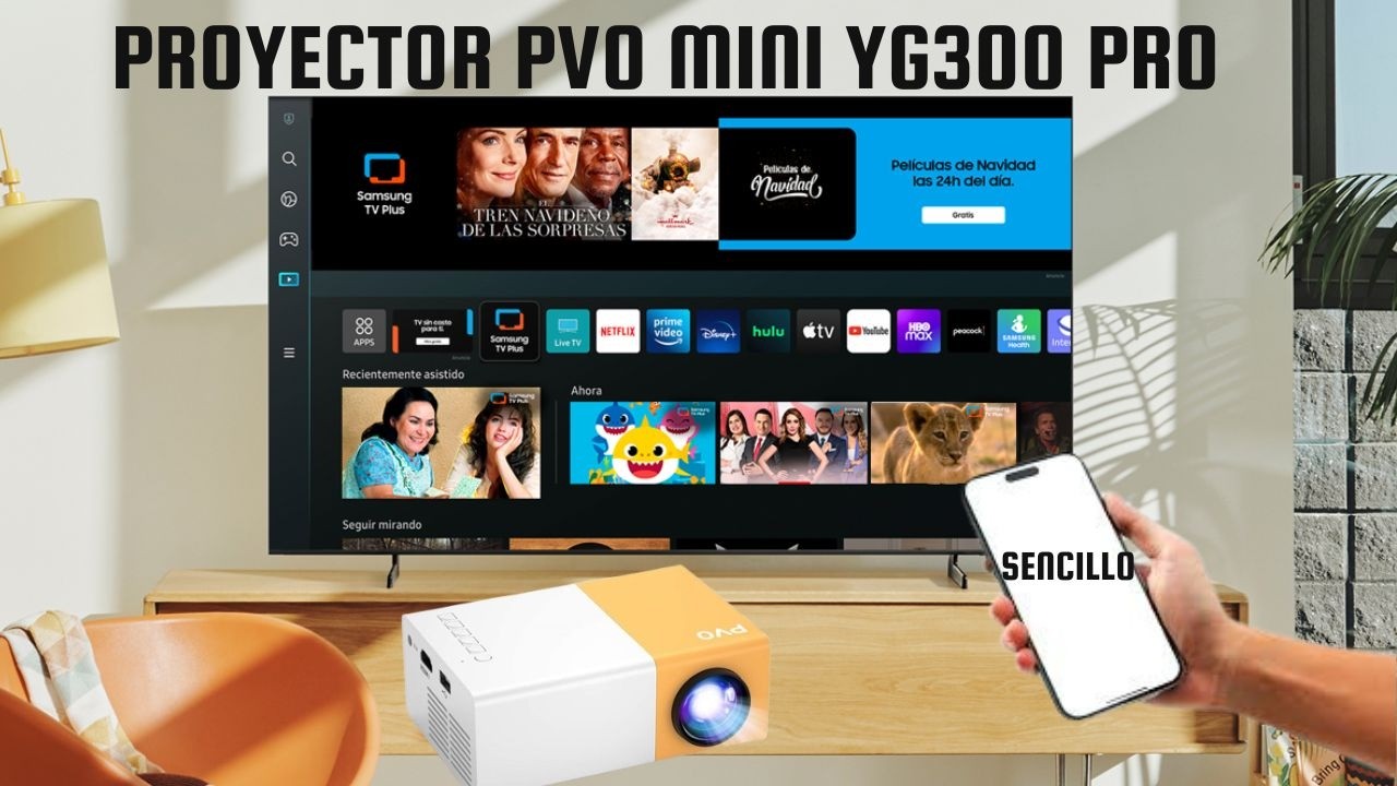 Mando A Distancia Para Proyector YG300Pro PVO – Compatible Con ITJQ, AuKing, Vamvo, CiBest Y Más, Alcance 12m, Sin Programar (pilas No Incluidas)