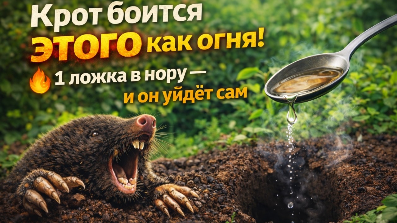 Крот боится ЭТОГО как огня! 🔥 1 ложка в нору — и он уйдёт сам