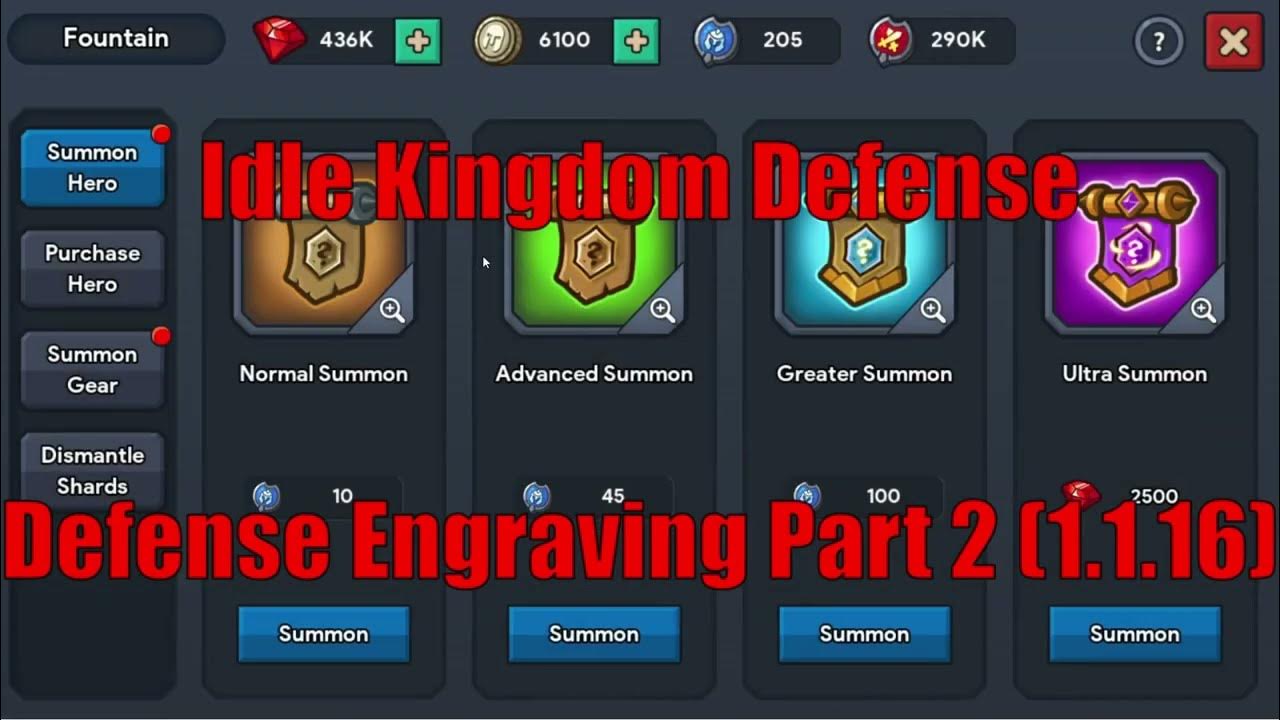 Idle Kingdom Defense Defense Engraving 2 YouTube