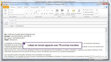 Comment transférer un email avec Outlook 2010 ?