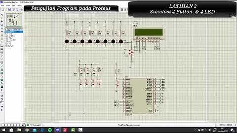Simulasi menggunakan Button, LED & LCD menggunakan Proteus & Atmel Studio 7