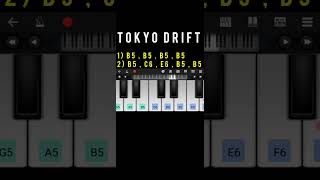 How to play tokyo drift on piano || #shorts #piano #tokyo_drift #Tutorial_Piano #mobilepiano #lucky