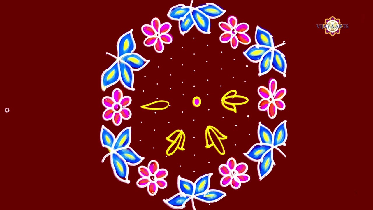easy latast daily rangoli (15×8) dots | simple Easy rangoli | big rangoli |  birds rangoli || shorts