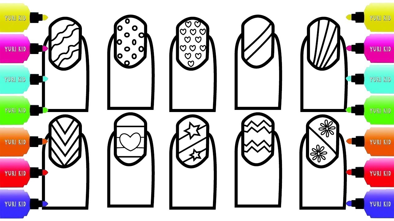 1. Nail Art Coloring Pages - wide 1