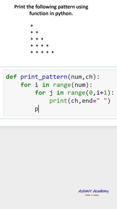 Print the following pattern in python ( python for beginners ) - YouTube