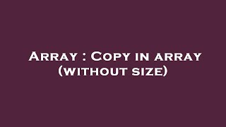 Celebrity Array : Copy in array (without size) Net Worth