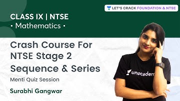 Crash Course - NTSE Stage 2: Sequence & Series | Menti Quiz | Mathematics | Surabhi Gangwar