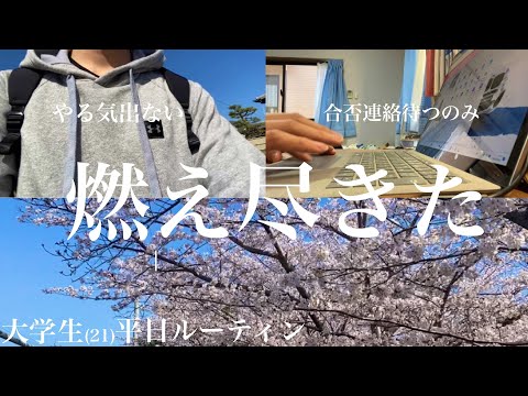 【vlog】21歳大学生のやる気が出ない平日ルーティン/合否連絡待ち/#31