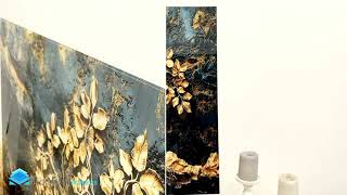 Black and Gold Tree – Glass Kitchen Backsplash