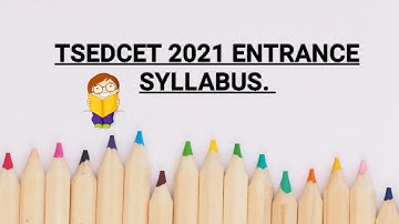 TS EDCET 2021 syllabus.