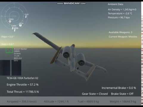 Silantro Unity3D Flight Simulator: A-10 Thunderbolt II Flight + Weapons Test