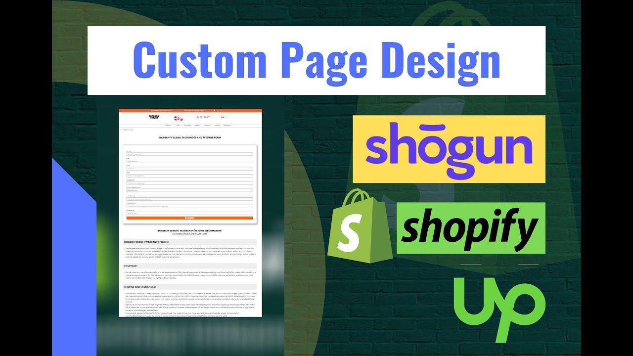 Custom Page Design using shogun