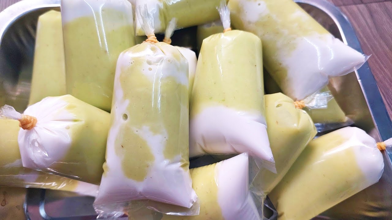 cách làm Kem Bơ Túi Nước Cốt Dừa dẻo mịn - YouTube