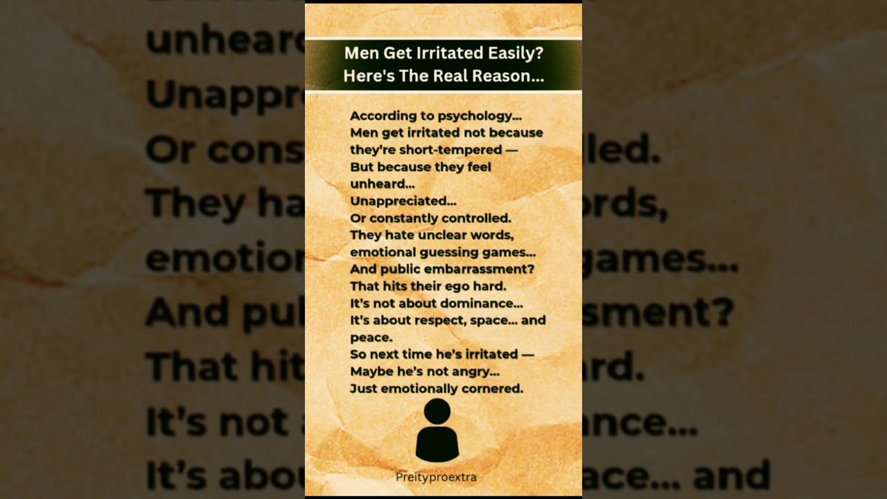 Why Men Get Irritated Easily? Psychological Reason Explained 