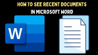 How To See Recent Documents In Microsoft Word