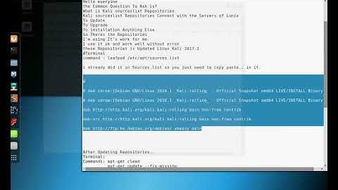 How To Fix Kali Updates Or Fix Repositories Kali 2017.1
